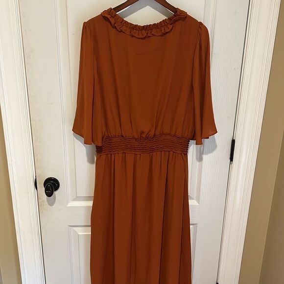 New Gibson Latimer Spice Brown Boho Dress XL - Picture 7 of 10